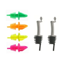 TAMLED Pourer Neon Set of 4 + Bottle Pourer with Flap 2 Pieces