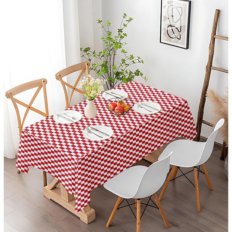 SietDESEO 2 Pack Red and White Checkered Tablecloth 54 x