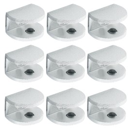 Bivethoi Glass Shelf Bracket Adjustable Shower Brackets, Heavy Duty Rectangle Clamp Holder Glass Shelves, Wall Mount Clamps Clip Support Panel Hardware Replacement Part, Silver(Pack of 16)
