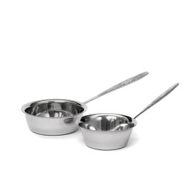 2 Pcs Cocotte 3.15 Inch and 2 Pcs Cocotte 3.54 Inch - Mini Cocotte with Handle - Ramekin for Baking Julienne, of Stainless Steel, Oven Safe, OFXDD
