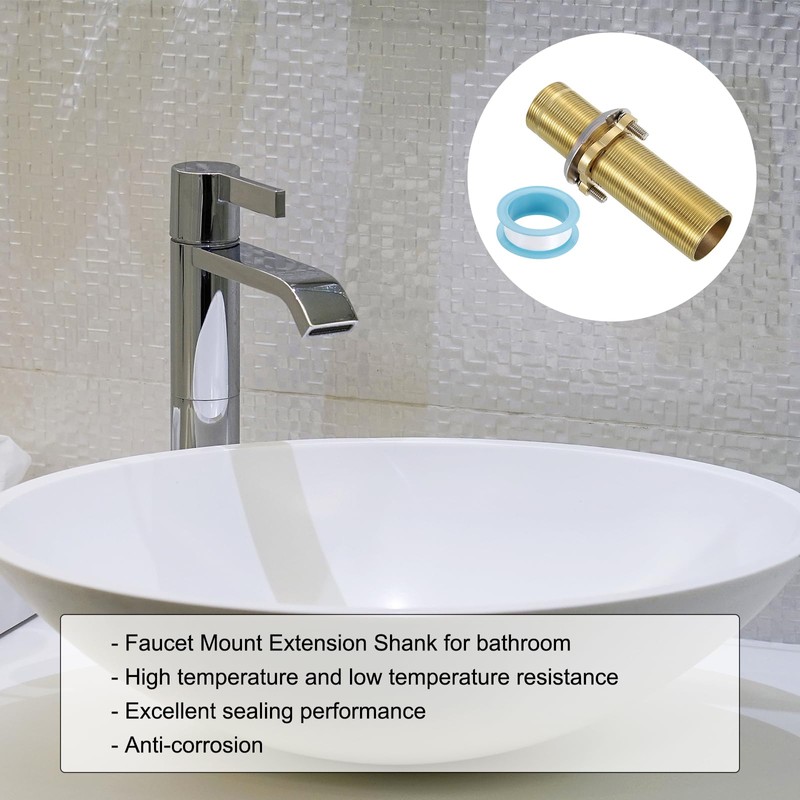 uxcell Faucet Mount Extension Shank 5"x 1.25" Brass Pipe Faucet