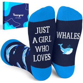 HAPPYPOP Whale Gifts for Women Girls - Crazy Whale Socks Ocean Gifts, Sea Whale Socks Animal Socks