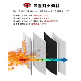 Fireproof Safe, Document Storage Case, Fireproof, Explosion-Proof, Waterproof, Disaster Prevention Bag, Heat Resistant Up to 1500°C, Cash Storage, Safe Storage Bag, Large Capacity, Fireproof Bag