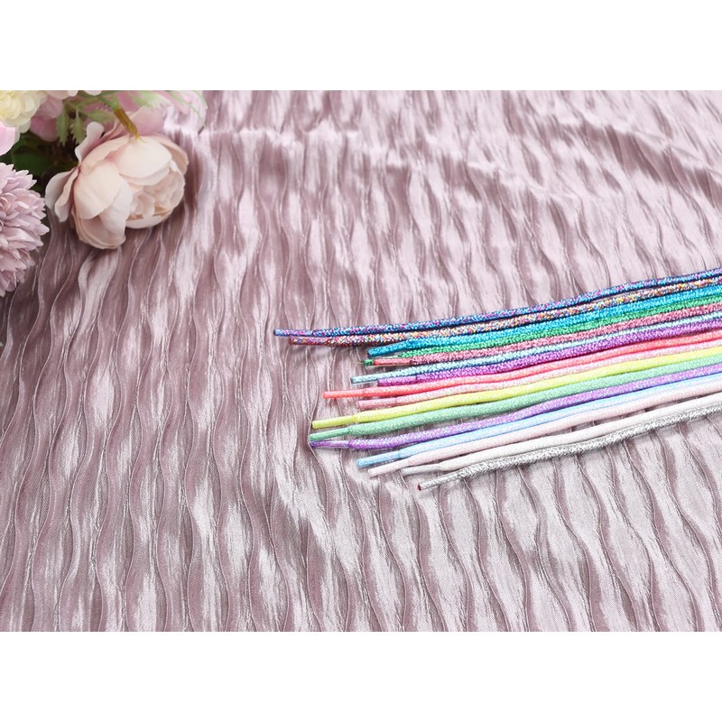 Allegra K Round Shoelaces, Sparkling Shiny Shoelaces for Sneakers, golden
