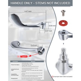 Phivan Commercial Faucet Parts Faucet Handle Replacement Kit - 2 Pack Wrist Blade Handles Lever Handles for Industrial, Restaurant, Commercial Sink Faucet, 0.43" Round Stem Hole