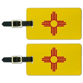 New Mexico State Flag Luggage ID Tags Suitcase Carry-On Cards - Set of 2