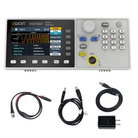 OWON Waveform Generator, 60MHz Bandwidth,300MSa/s Sampling Rate, 14 bits Vertical Resolution, 8K Waveform Length, 5 Basic Waveforms, 160 built-in Arbitrary Waveforms, with 3.6IN LCD Display DGE1060