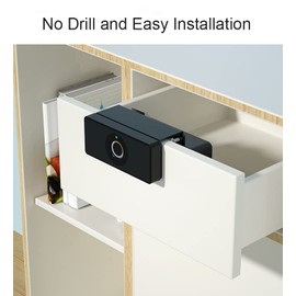 Lancoon Fingerprint Lock Set, Electronic Smart Keyless Lightweight USB Charging Easy Installation Security Anti-Theft for Private Cabinets Drawers Wardrobe Wooden Furniture Home Office Company