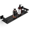 SFGSOWOR Glass Shelf for Bathroom Rectangular Stainless Steel Tempered Glass