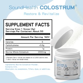 Colostrum Supplement Powder for Humans - Organic Bovine Colostrum Supplement for Gut Health, Hair Growth, Beauty, and Immune Support - Unflavored (50 Servings)