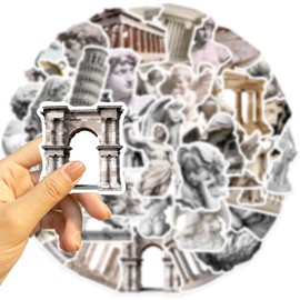 50 Pcs Classical Sculpture Stickers Set – Greek and Roman Statues for Laptops, Water Bottles, Notebooks