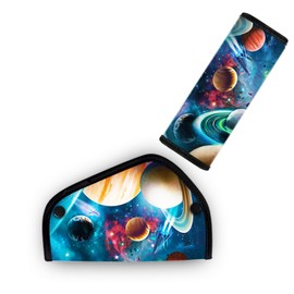 Kid's Shoulder & Belly Protective Padding - Soft Breathable Hypoallergenic Straps Cushion Cover for Seats, Strollers, and High Chairs, Universe