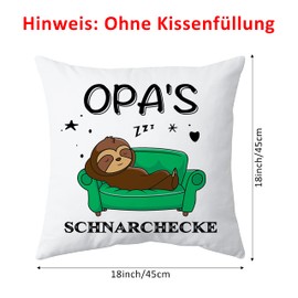 Shoppawhile Grandpa Gifts Birthday Father's Day Gift Christmas Gift for Grandpa Sloth Gift White Cushion Cover 45 x 45 cm