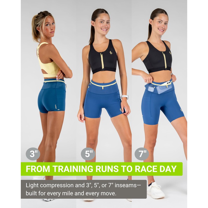 FlipBelt Women's Comp Shorts 3.0 5 Inch - Element Blue