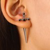 TseenYi Dagger Sword Earrings Gothic Crystal Dagger Earrings Black CZ