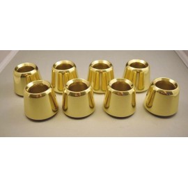 8 POLISHED SOLID BRASS 1 1/2" CANDLE FOLLOWERS - BURNERS - TOPPERS - CHASERS