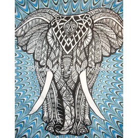 Traditional Jaipur Indian Tapestry, Bohemian Elephant Bedding Queen, Hippie Wall Hanging, Boho Picnic Throw, Gypsy Dorm Room Decorations
