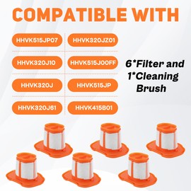HHVKF10 Filter Replacement Fit for Black and Decker Hand Vacuum HHVK HHVK515JP07 HHVK320J10 HHVK320J HHVK515J00FF HHVK515J HHVK515JP HHVK320JZ01, Washable HHVKF10 Handheld Vacuum Filter LUXRILIX