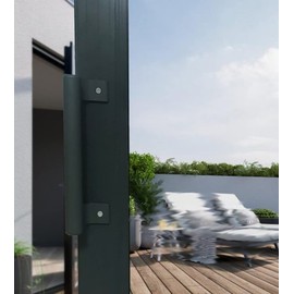 KAFENDA YUM Grey Aluminium Alloy Handle Balcony Sliding Door Handle Garden Door Handle Side Handle with Mounting Screws