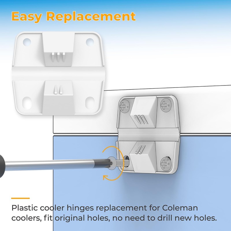 4 Pack Cooler Hinges Replacement for Coleman Camping Cooler Accessories,
