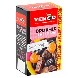 Venco Liquorice Drop Mix, Soft & Sweet (Zacht & Zoet), 475 g (16.8 oz), 1 Box