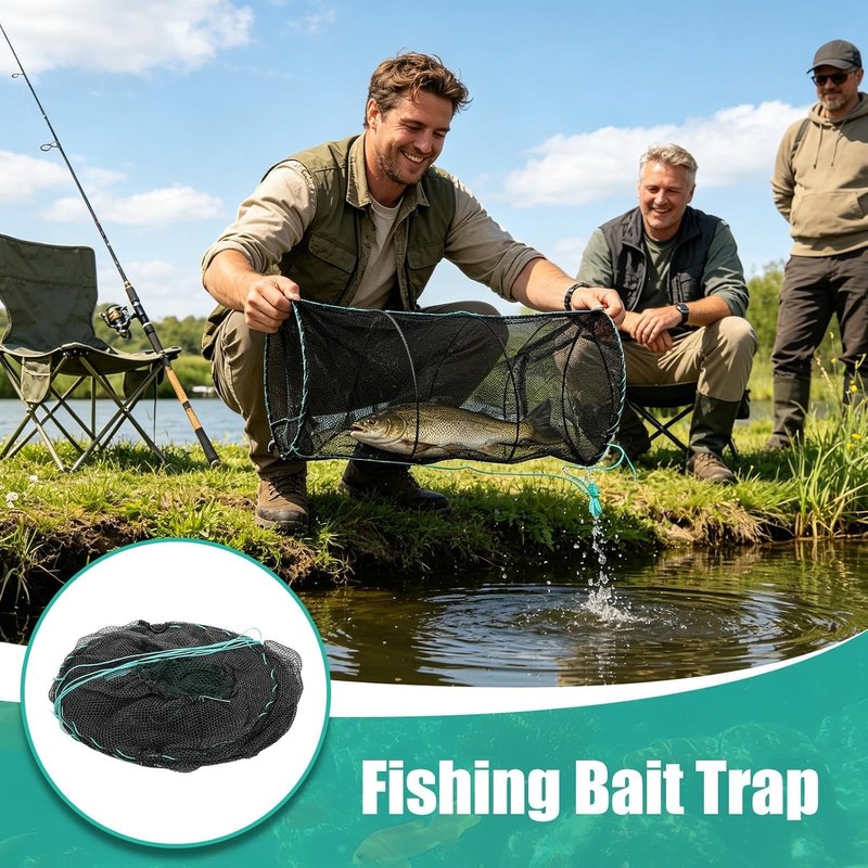 Trampa para Peces y Cangrejos Plegable con Cebo y Hundimiento