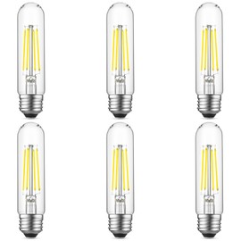 Gozelux E26 LED Bulb 6W Equal 60 Watt Light Bulbs Daylight 5000K E26 Edison Bulb AC120V 750lm Dimmable 5 Inch Long Tubular T10 LED Bulb for Rustic Pendant, Chandeliers, Wall Sconces, Pack of 6