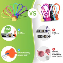 Ramzi Reusable Magnetic Cable Organizer Twist Ties,24Pcs Cord Management Organizer Travel for Bundling and Organizing Cables Bookmark Fridge Magnet Silicone Cord Winder Magnetic Cable Clips 8 Color