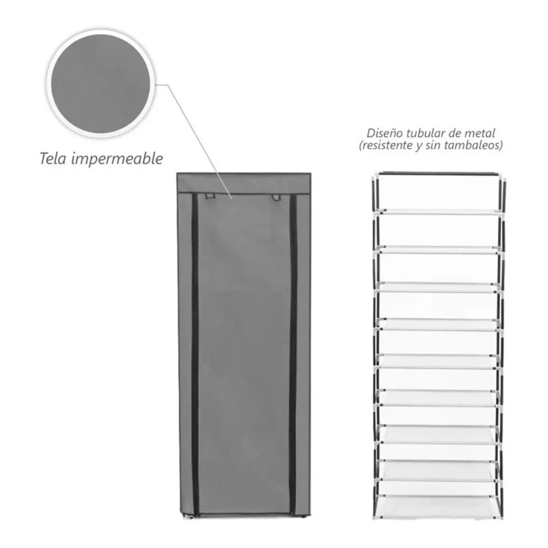 EGTMA Closet Para Zapatos Reforzado Grande 162cm Con Telas