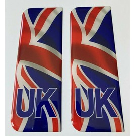 Gelz Domed Waving Union Jack UK Vehicle Number Plate Stickers