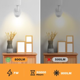 H Type Track Lighting Heads 7W Dimmable LED Track Light Head Replacement Fixtures Bright 3000K Warm White Ceiling Spotlight for Accent Task Art, Flicker Free CRI90+ 24° 800LM (12 Pack, White)