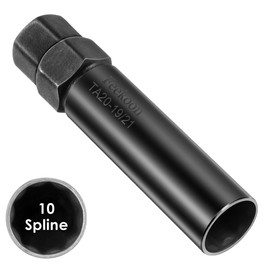 Feekoon 10 Spline Lug Nut Key Replacement for TA20-19/21, Compatible with Bimecc 10-Spline Lug Nut and Lug Bolts, Passenger with 3/4 and 13/16 Hex Drive, Alloy Steel (Black)