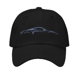 2024 2025 Rapid Blue Sports Car C8 Dad hat Line Art for 8th Gen Corvette Owners Drivers Embroidered Adjustable Cap