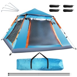 LakeForest 4-5 Person Waterproof Outdoor Camping Tent for Hiking  2 Mosquito Nets Windows