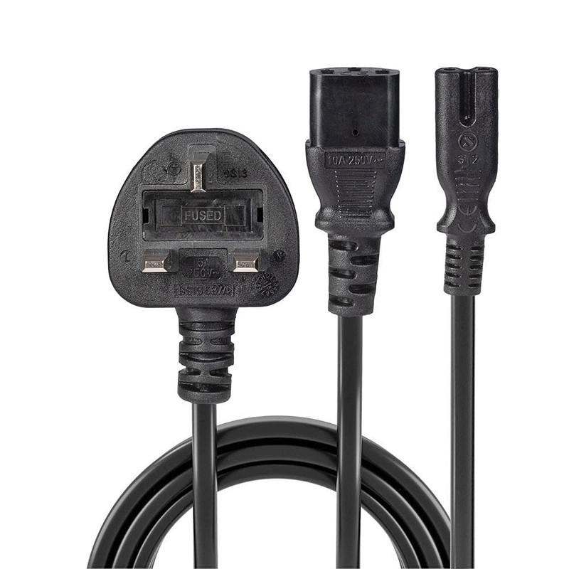 Lindy 2.5m UK Mains 3 Pin Plug to IEC C13