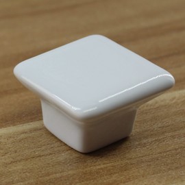 Zerniple White Ceramic Handle Pull Door knobs Cabinet Handles for Children's Room (8 Pieces)