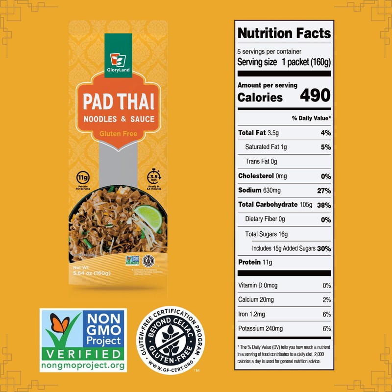 Gloryland Pad Thai Noodles and Sauce Meal Kit (28oz) -