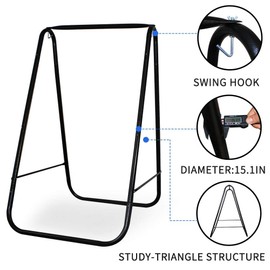 PIRNY Hammock Chair Stand, Include Hanging Indoor Swing,MAX Load 500 LBS, Heavy-Duty Steel Hammock Stand for Indoor Outdoor(White)