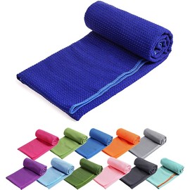 Yoga Towel Nonslip Mat-Sized Soft Absorbent Microfiber Foldable Washable for Hot Yoga Pilates Gym Class Office Picnic Camping with Storage Bag