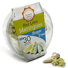 Krunchy Melts - Original Sugar Free Meringue Cookies - Sugar Free Key Lime Flavor - Meringues - Zero Net Carbs - Gluten Free - Nut Free - KETO Snack - 30 Calories Per Serving - Low Calorie Snack - Sweet Treats - Kosher Pareve - Box Of 2 Oz