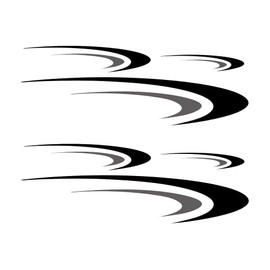 Vinyl Stripes Graphic Sticker MASO Large Vinyl Stickers (Black + Grey) for Camper, Motorhome, Trailer, Motorhome, Body Sticker