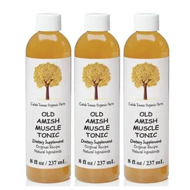 Caleb Treeze Old Amish Muscle Tonic 8 fl oz, Restless Legs, Muscle Cramps & Spasm Relief, Leg Cramps Relief, Foot Cramps Relief- Pack of 3