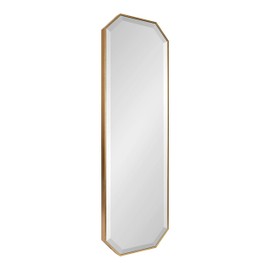 Kate and Laurel Rhodes Modern Full Length Framed Octagon Wall Mirror, 16 x 48, Gold, Decorative Glam Geometric Wall Accent