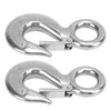 2pcs 1.5 Tons Eye Slip Hook with Safety Latch Stainless