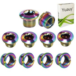 Yuauy 5 pcs Single Chainring Bolts Screws Colorful Disc Crankset Nuts Chainwheel Fit for Road Bike Mountain Bike MTB