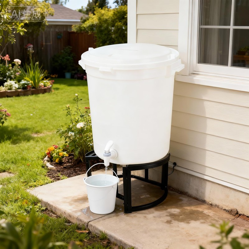 Stainless Steel Rain Barrel Stand - Fits 45/50/55 Gallon Tanks,