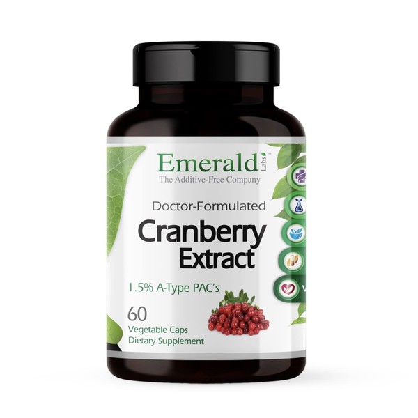 Emerald Labs Cranberry Extract - Dietary Supplement with PACran Cranberry Powder Extract for Urinary Tract Health, Healthy Digestion and Immune Function - 60 Vegetable Capsules