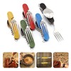 Cluck 6-in-1 Multi-Function Camping Flatware Utensil Folding Knife Cutlery Detachable