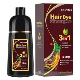 MEIDU - Champú de tinte de cabello marrón oscuro para cabello gris, champú semipermanente para color de cabello para mujeres y hombres, ingredientes h