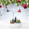 Christmas Ornament LED Luminous Rotating Music Box Christmas Resin Craft